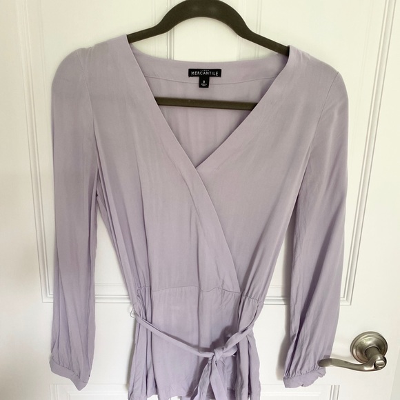 J.Crew Mercantile Violet Faux Wrap Blouse 0 - Picture 4 of 5